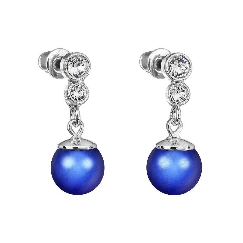 Dunkelblaue Perlenohrringe