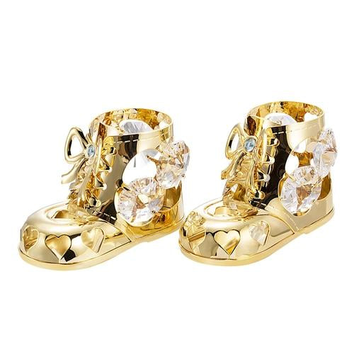 24K vergoldetes/versilbertes Baby-Schuhpaar für Jungen/Mädchen