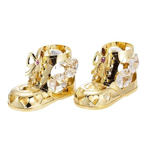 24K vergoldetes/versilbertes Baby-Schuhpaar für Jungen/Mädchen