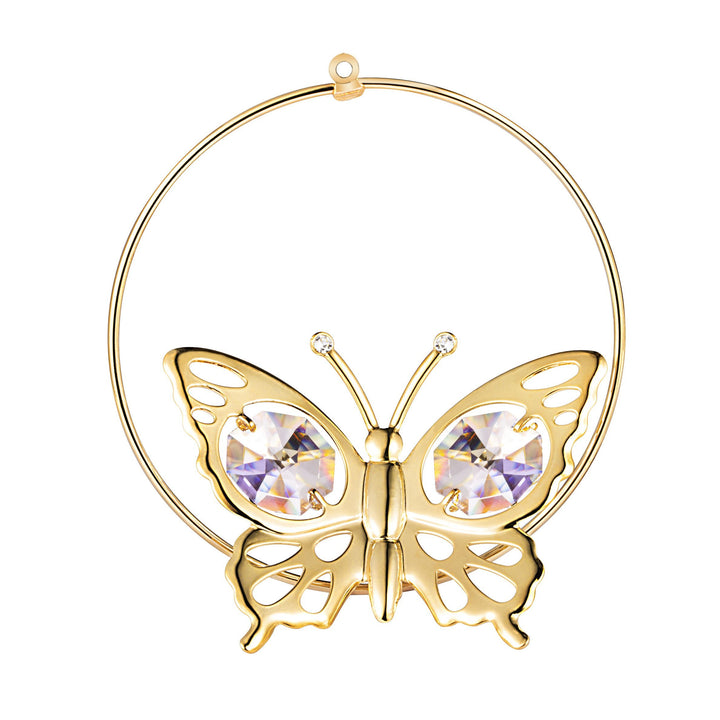 24K vergoldeter Schmetterling mit Swarovski-Kristall