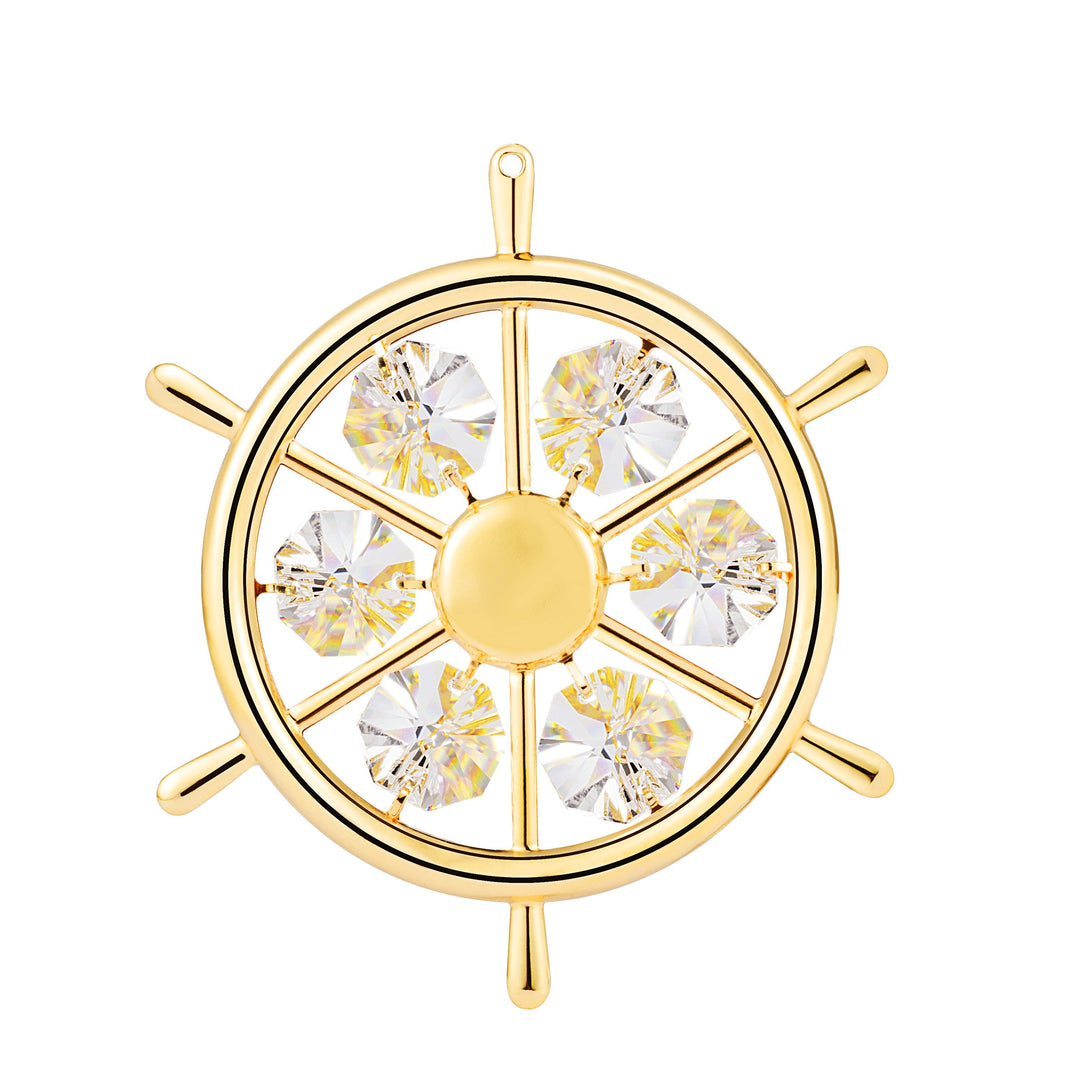 24K vergoldetes Kapitänsrad mit Swarovski