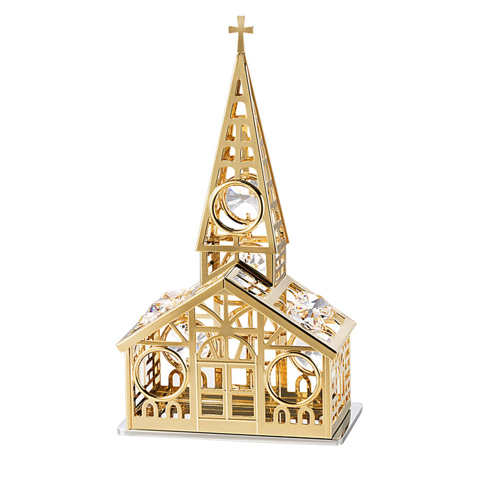 24K vergoldete Kirche mit Swarovski-Kristallelement