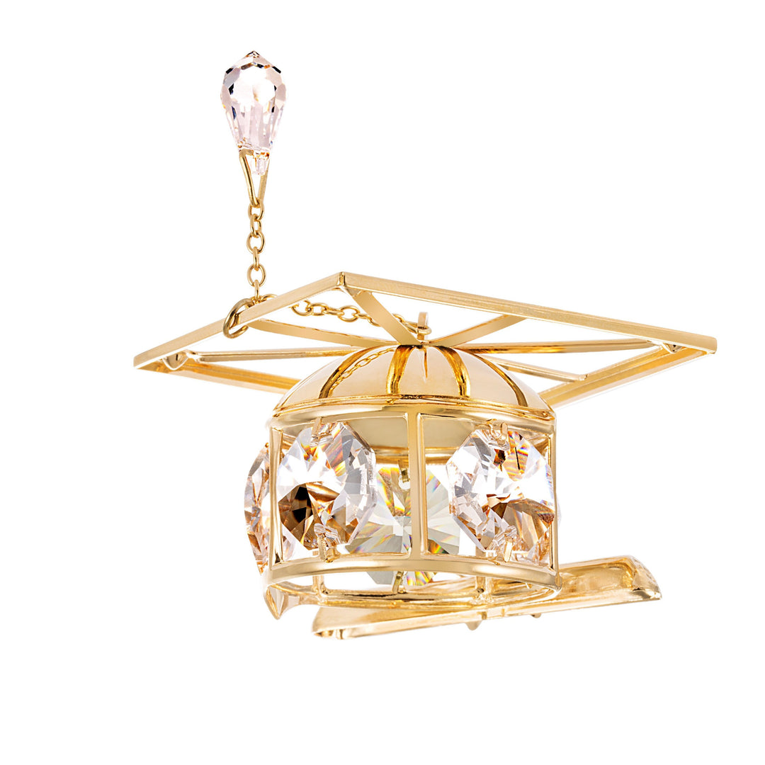 24K vergoldete Abschlusskappe mit Swarovski-Kristallelement 