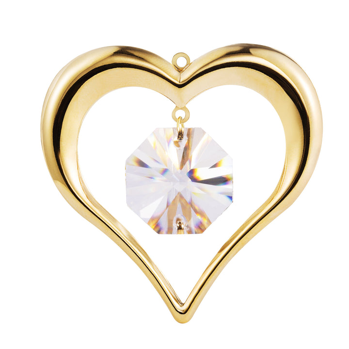 24K vergoldetes Liebesherz mit Swarovski-Kristall