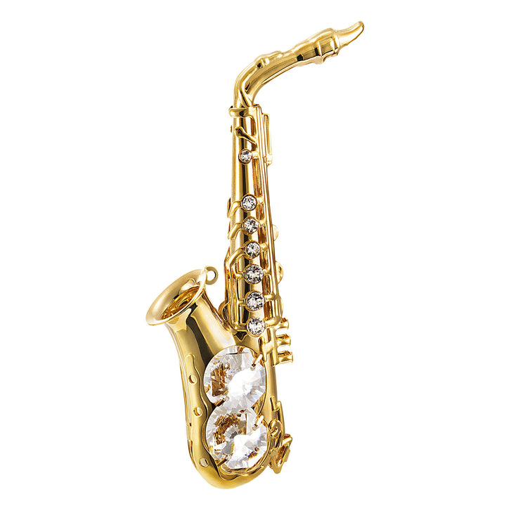 24K vergoldetes Saxophon mit Swarovski-Kristall
