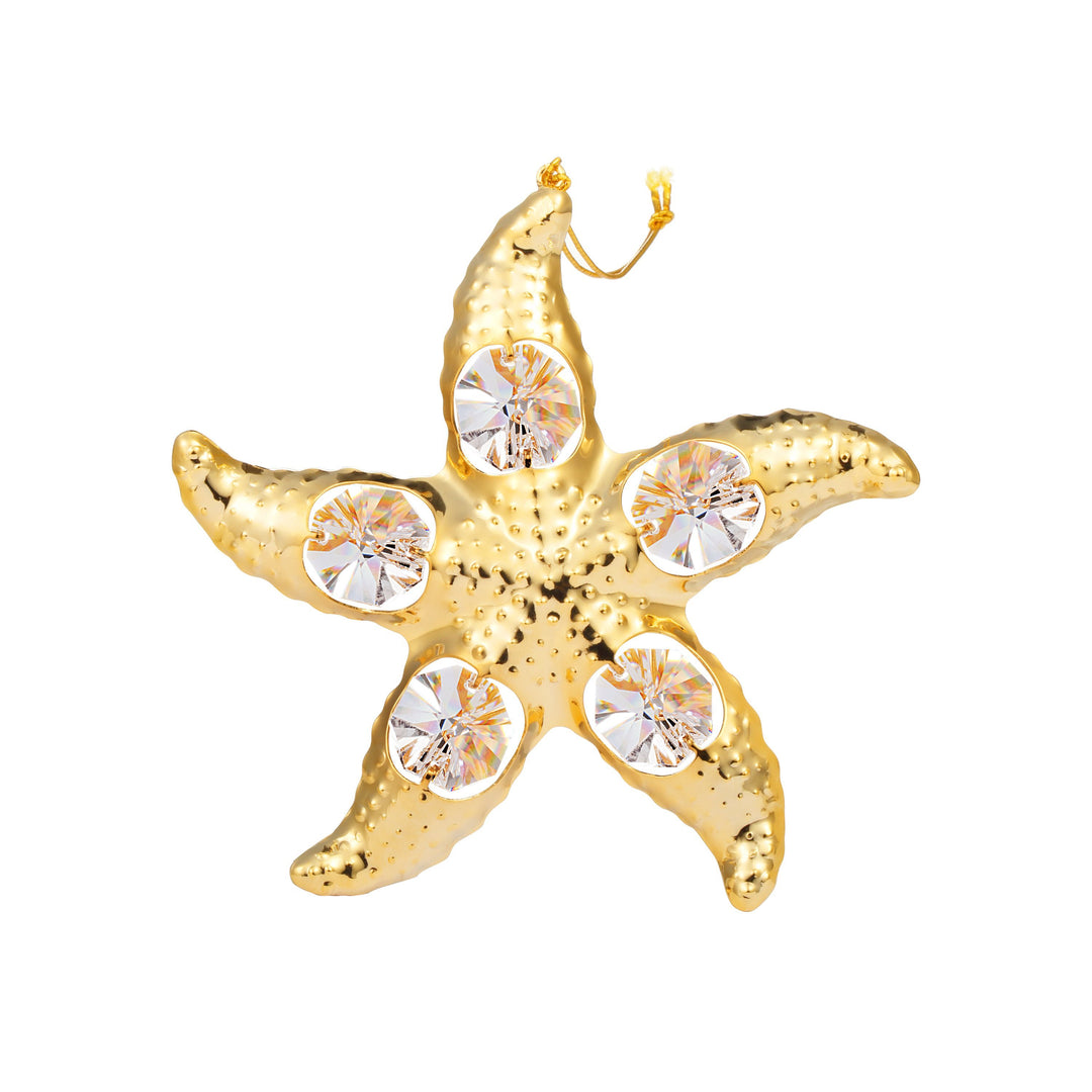 24K vergoldeter Seestern mit Swarovski-Kristall