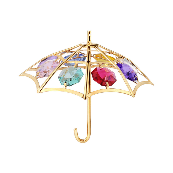 24K vergoldeter Regenschirm mit Swarovski-Kristallelement