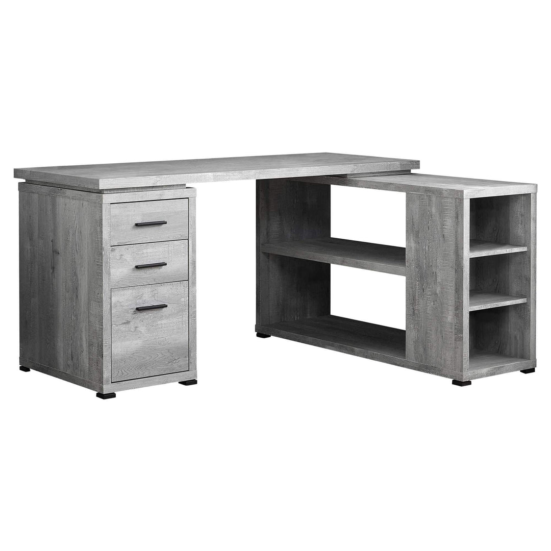 47'.25" x 60" x 29" Grau, Spanplatte, Hohlkern - Computertisch