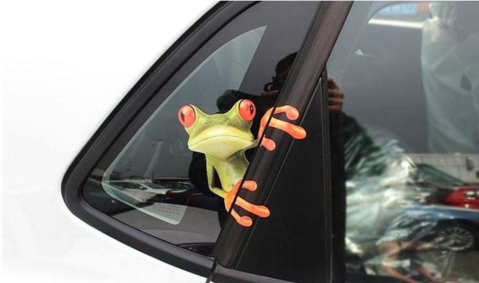 Lustiger 3D-Peep-Frosch-Autoaufkleber, LKW-Fensteraufkleber