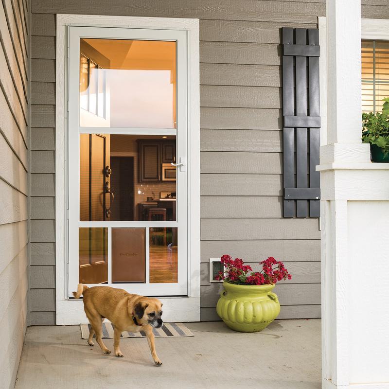 LARSON  81 in. H x 36 in. W Aluminum  White  Full-View  Reversible