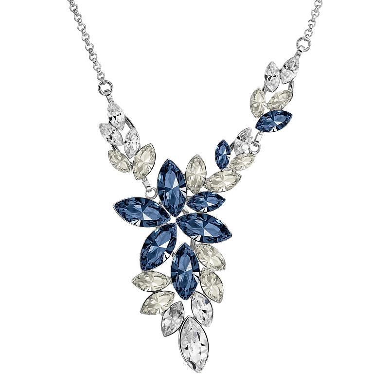 Crystal Necklace - Blue Leaves