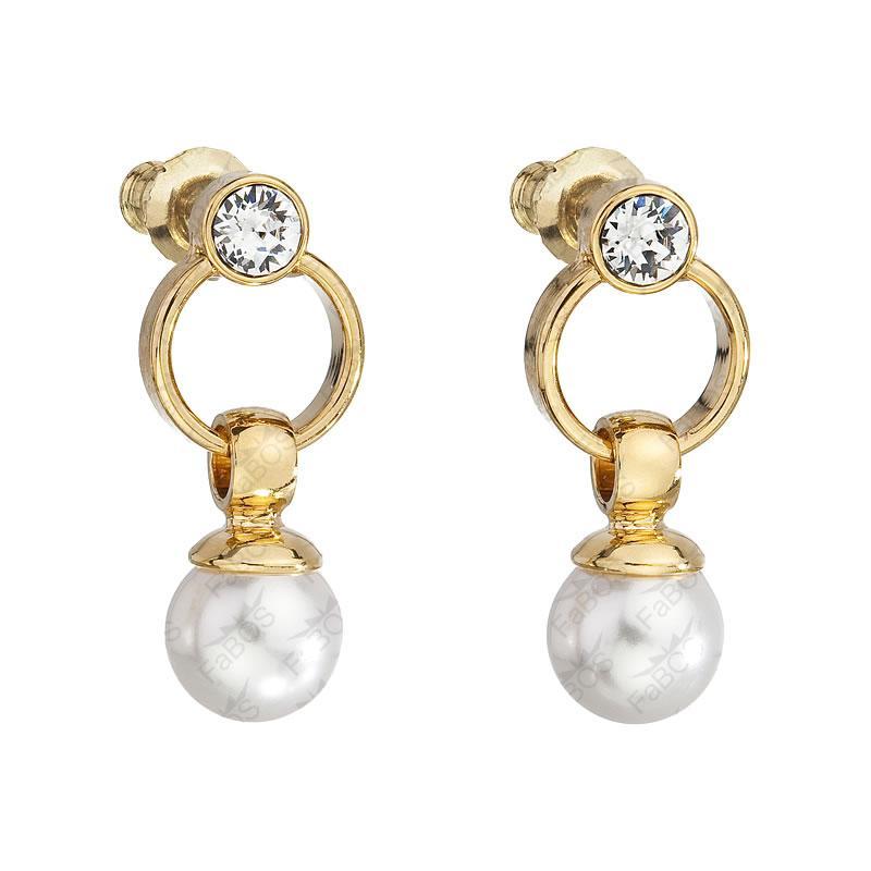 Gold Earrings with Pearl