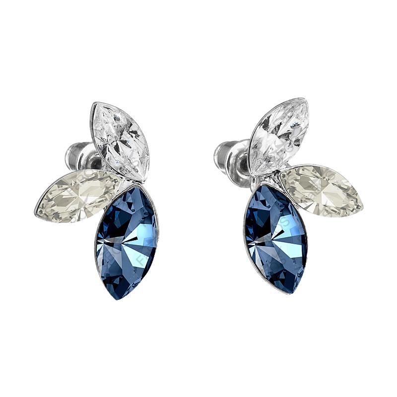 Crystal Earrings - Blue Leaves