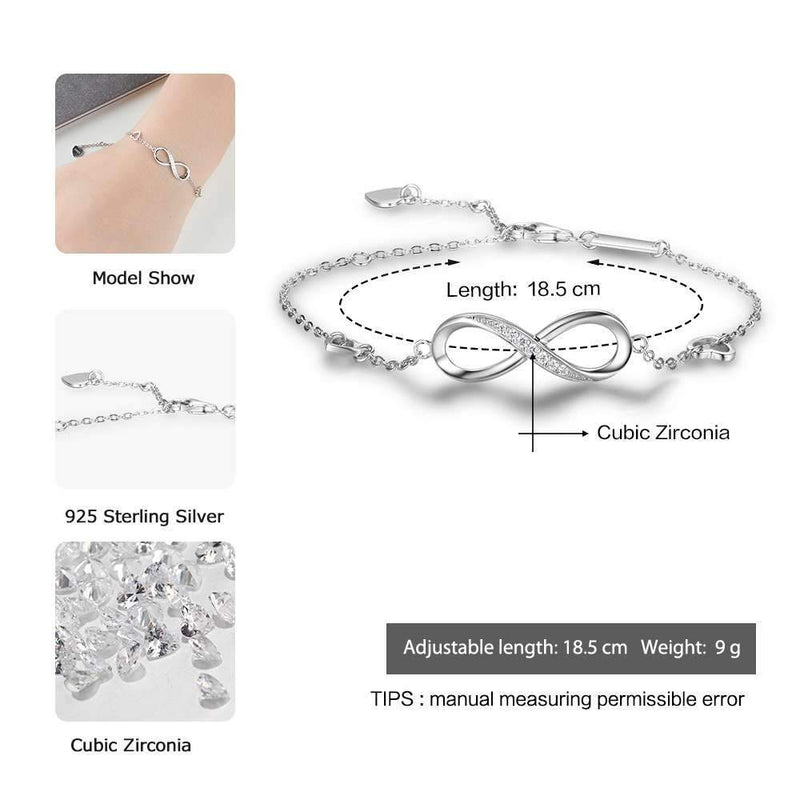 Infinite Love 925 Sterling Silver Bracelets For Women Wedding