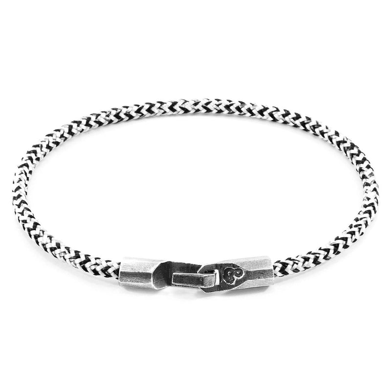 Weißes Noir-Talbot-Armband aus Silber und Seil