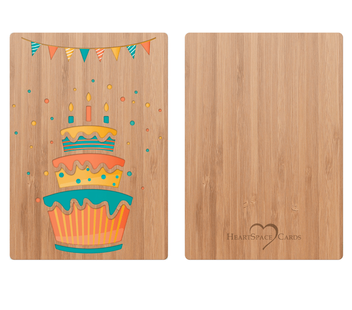 Geburtstagskarte mit Kuchen und Banner 