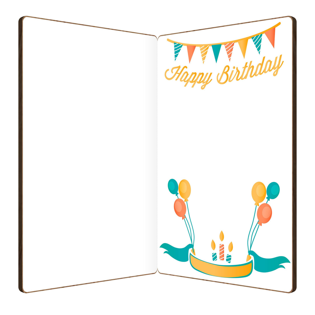 Geburtstagskarte mit Kuchen und Banner 