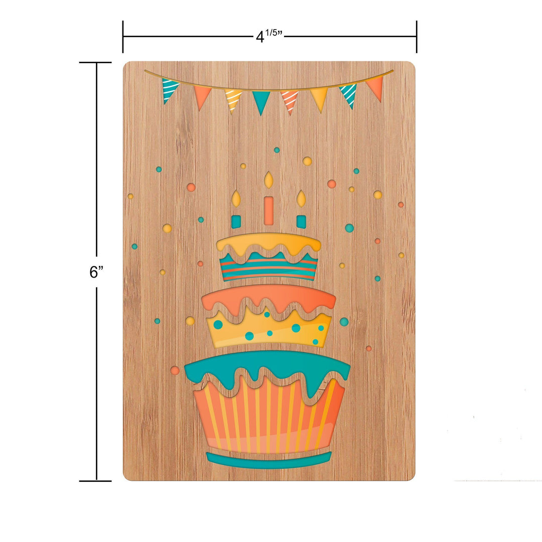 Geburtstagskarte mit Kuchen und Banner 