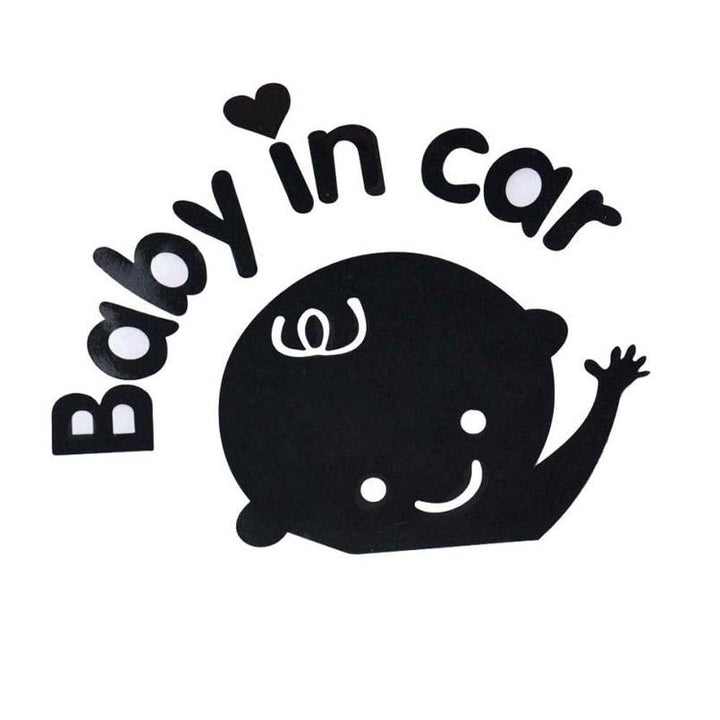 Autoaufkleber Baby im Auto winkendes Baby an Bord