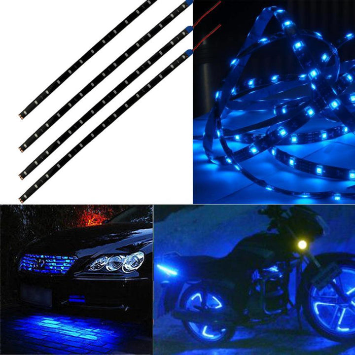 Autoaufkleber Blau 4 Stück 30CM/15 LED Auto Motoren LKW