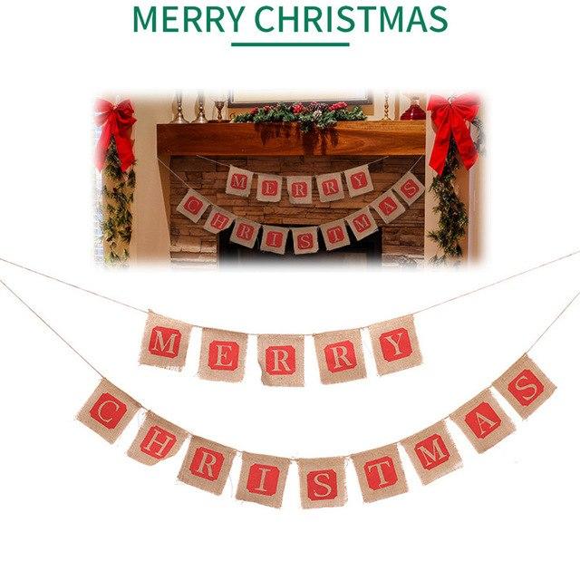 Weihnachtsfeierdekorationen aus hessischem Sackleinen Merry 