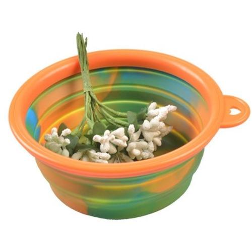 Colorful Camouflage Pet Dog Silicone Bowl Portable