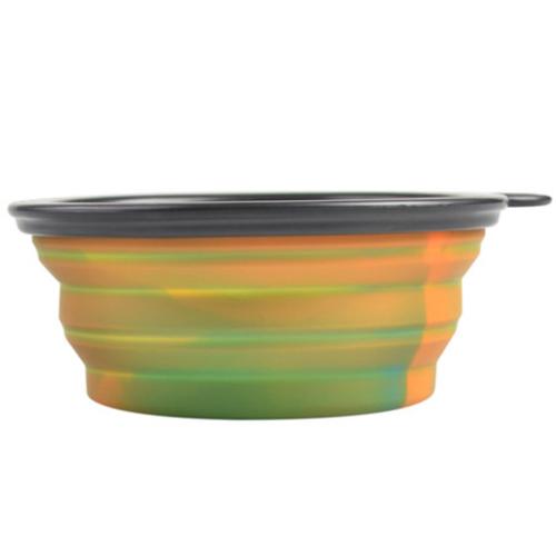 Colorful Camouflage Pet Dog Silicone Bowl Portable