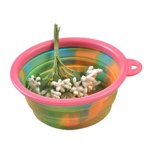 Colorful Camouflage Pet Dog Silicone Bowl Portable