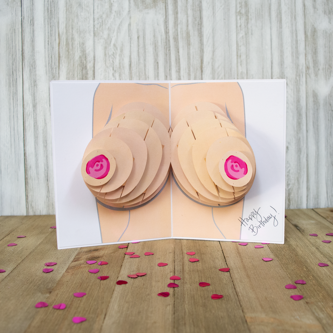 Naughty Knockers Unangemessene 3D-Tittenkarte