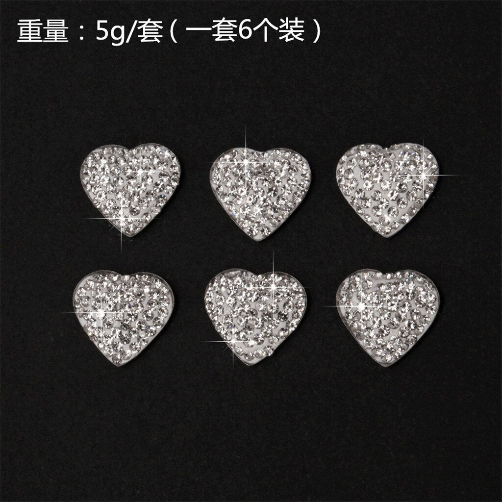 Herzförmiger Diamant-Strass-Autoknopf-Aufkleber