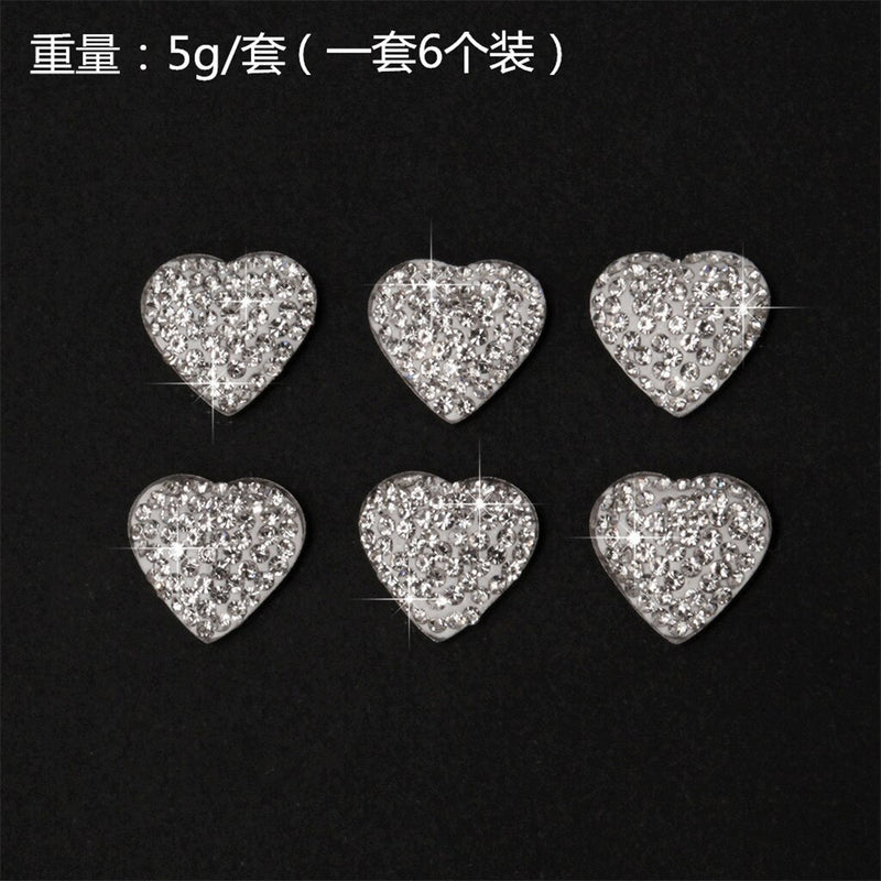 Heart Shape Diamond Rhinestone Car Button Sticker