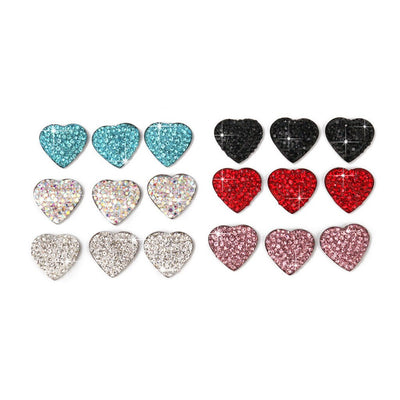 Heart Shape Diamond Rhinestone Car Button Sticker