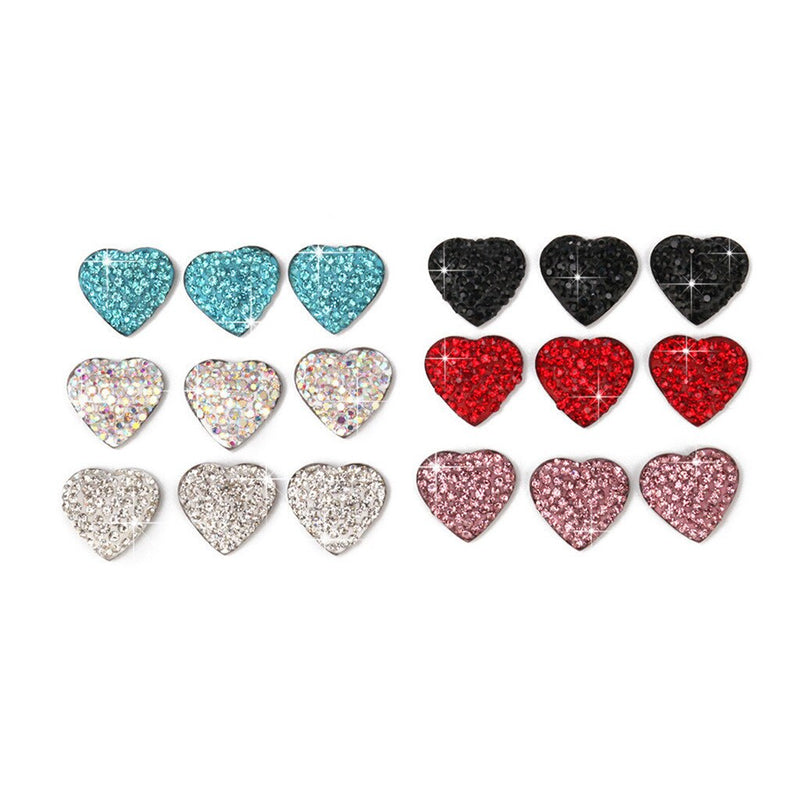 Heart Shape Diamond Rhinestone Car Button Sticker