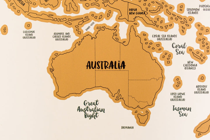 Scratch Your Travels® Watercolor World Map w/ US State Outlines