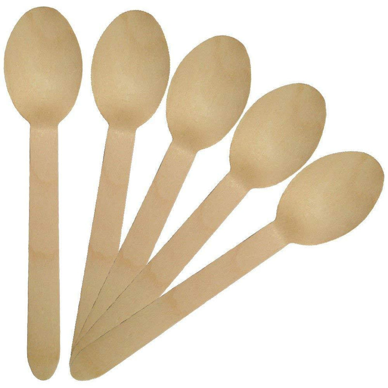 Wooden Birchwood Disposable Sustainable Spoons ( 100 count)