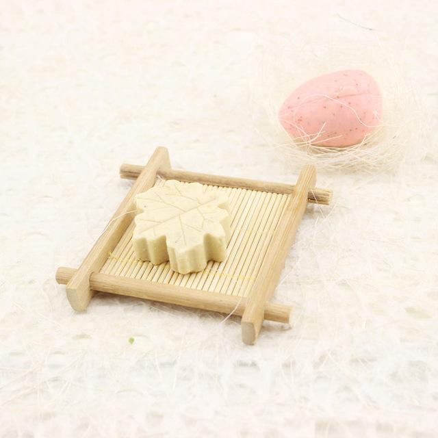 Natural Bamboo Wood Bathroom Shower Soap Tray Dish