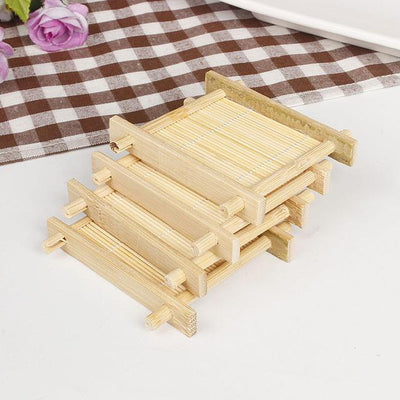 Natural Bamboo Wood Bathroom Shower Soap Tray Dish