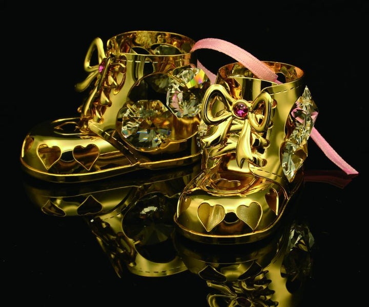 24K vergoldetes/versilbertes Baby-Schuhpaar für Jungen/Mädchen