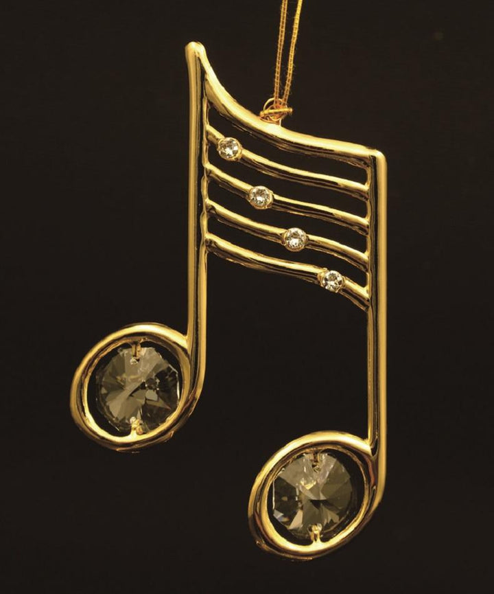 24K vergoldete Musiknote mit Swarovski-Kristall