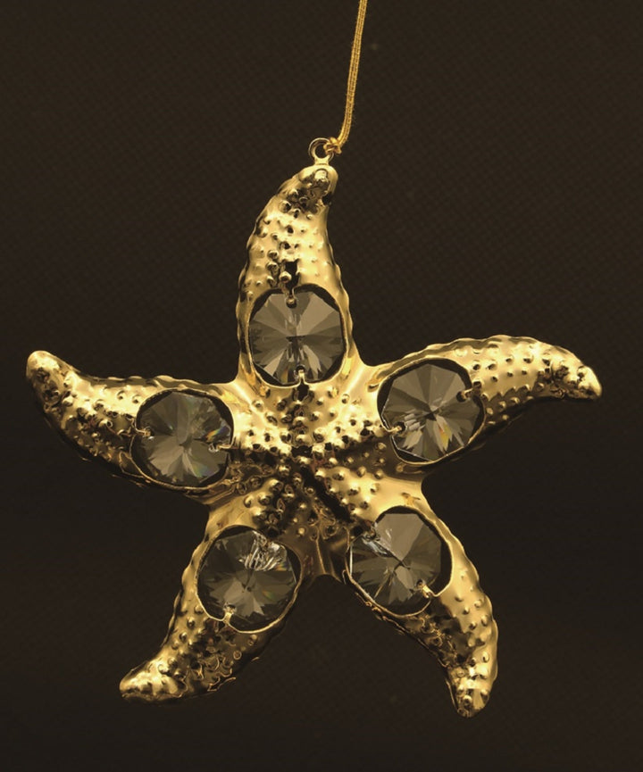 24K vergoldeter Seestern mit Swarovski-Kristall