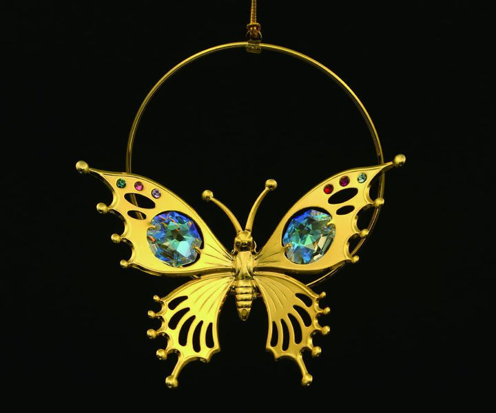 24K vergoldeter 3-in-1-Schmetterling mit Aurora