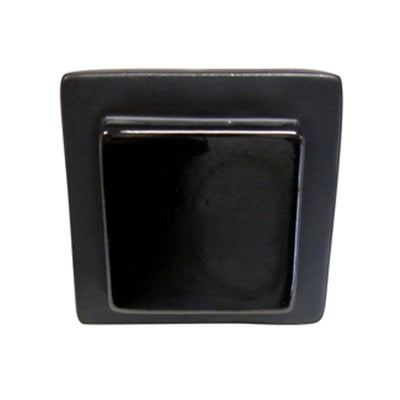 Exclusive Large Solid Two Tone Square Shiny Matte Black