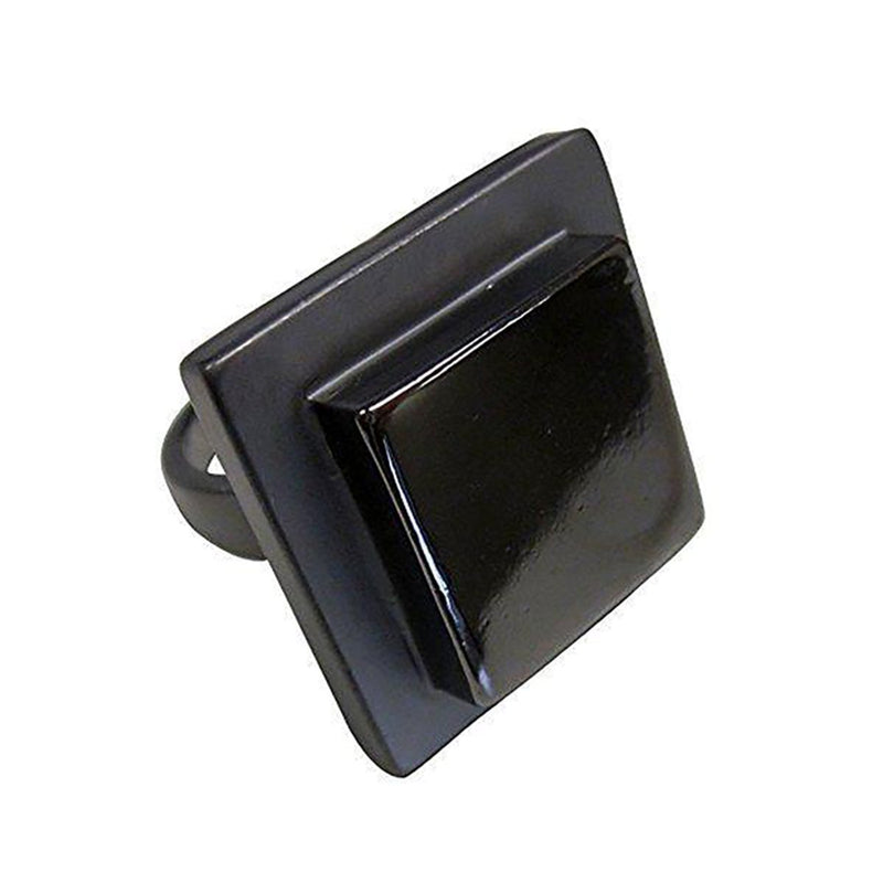 Exclusive Large Solid Two Tone Square Shiny Matte Black