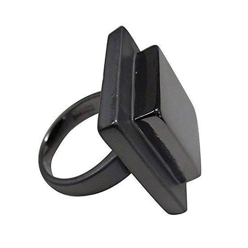 Exclusive Large Solid Two Tone Square Shiny Matte Black