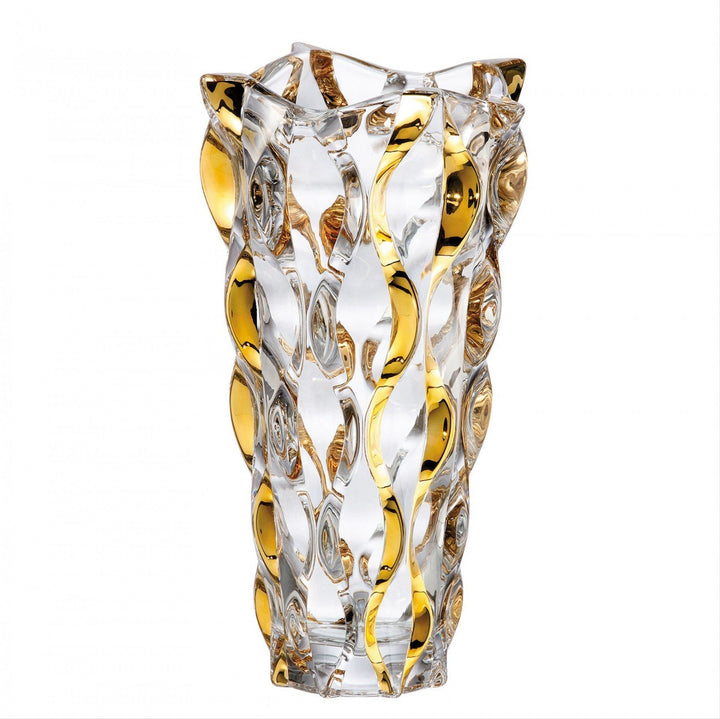 Goldenes Kristallglasvasen- und Schüsselset