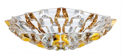 Golden crystal glass vase & bowl set