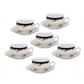 Set mit 6 Tee-/Kaffeetassen mit Untertassen 