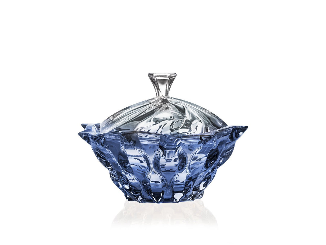 Hochzeitsgeschenkset aus Kristallglas – blau