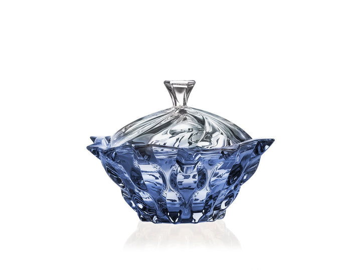Hochzeitsgeschenkset aus Kristallglas – blau