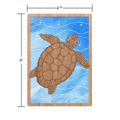 Red Eared Turtle Animal Card